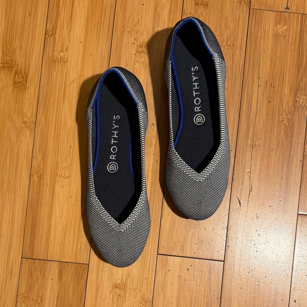 Rothy’s RETIRED The Flat in Cloud Grey Birdseye Size 10 - Picture 2 of 13